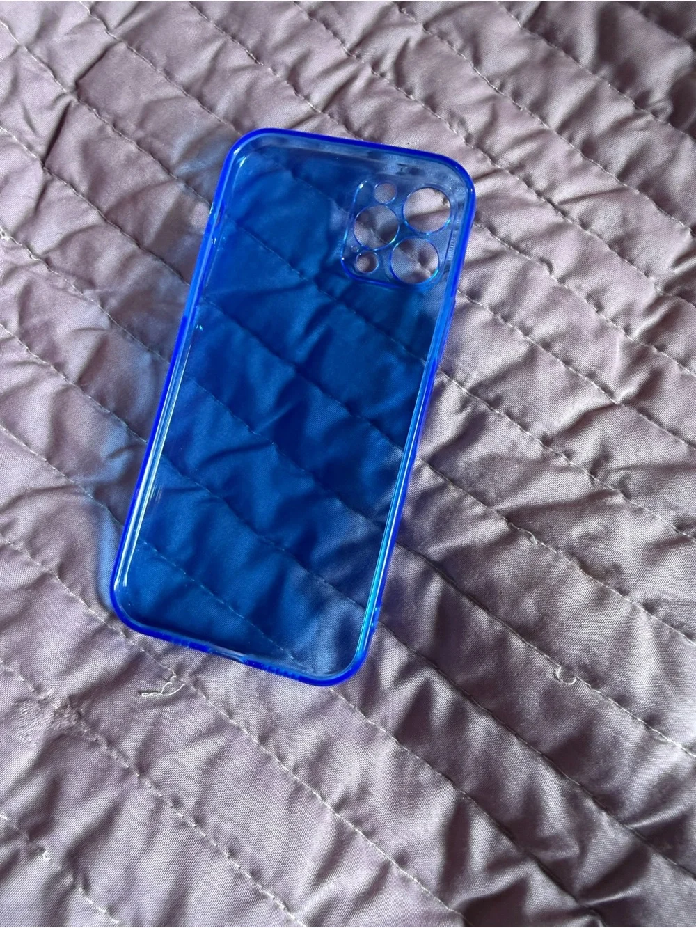 SHEIN Blue Clear Protective Phone Case